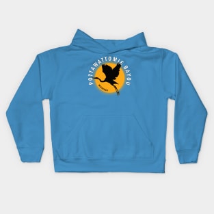 Pottawattomie Bayou in Michigan Heron Sunrise Kids Hoodie